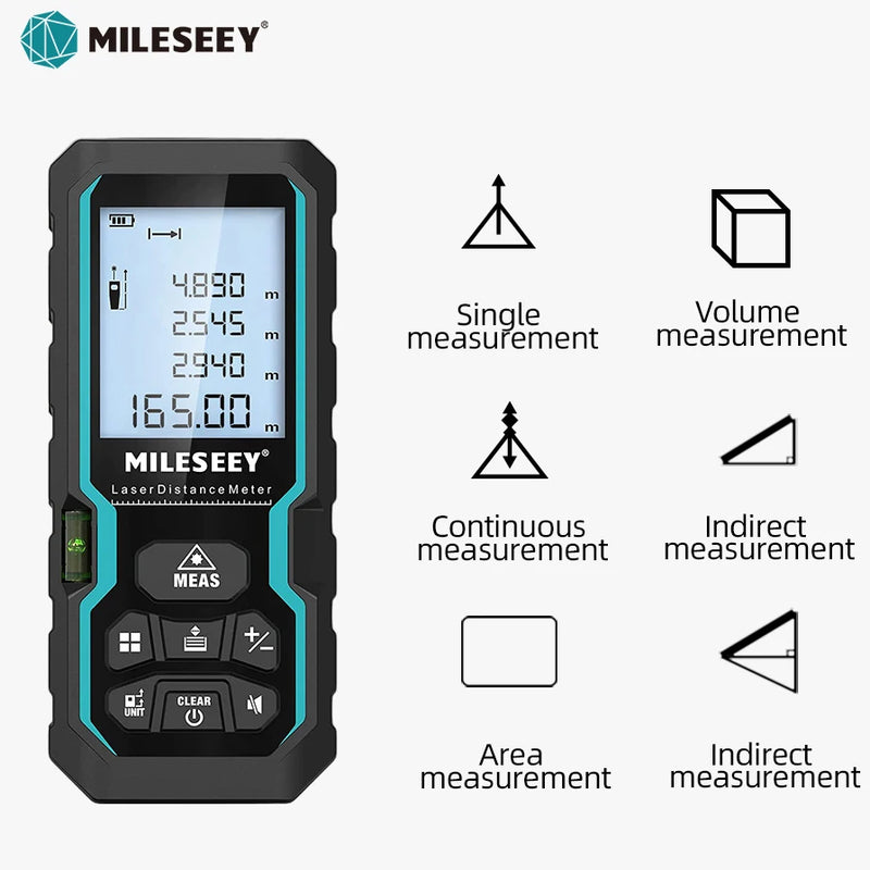 "Mileseey X5 S6 – Medidor de Distância a Laser Profissional | Trena Digital Precisa, Alcance de Longa Distância, Display LCD e Medições Inteligentes"