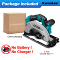 Kamolee Serra Circular Elétrica 7" – Potente, Portátil e Segura para DIY e Marcenaria | Compatível com Baterias 18V/21V