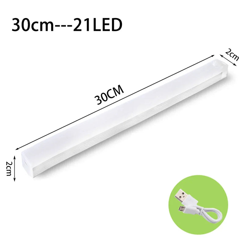 Luminária LED com Sensor de Movimento – USB Recarregável, Sem Fios, 3 Cores de Luz | Ideal para Armários, Cozinha, Quarto e Corredor