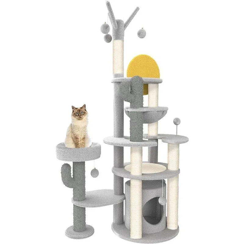 Newpet Torre para Gatos Grande 172 cm – Multi-nível com Plataforma de Escalada, Arranhador e Postes de Sisal