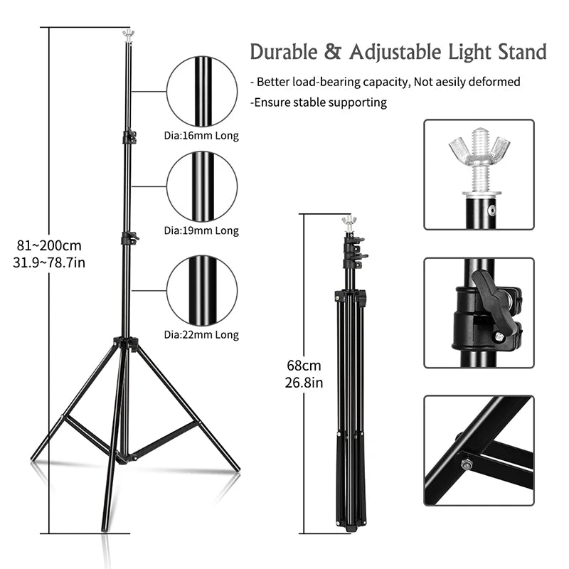 Estúdio Profissional Onde Quiser – SH-XBJJ Adjustable Background Stand 2x2 / 2x3 / 2.6x3m | Green Screen & Chroma Key Fácil de Montar”